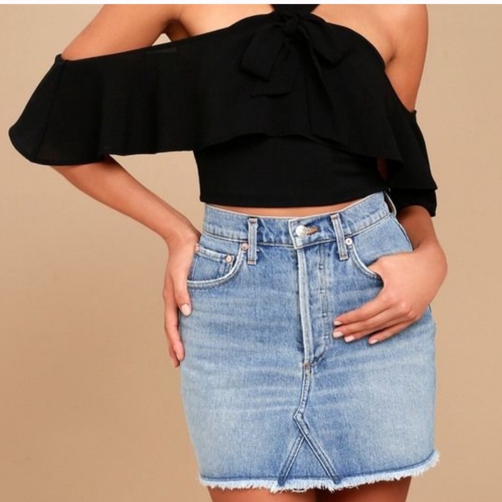 Agolde Quinn high rise jean skirt (size 25)
